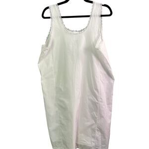 VTG Velrose Nightgown 40 White Lace Trim Cotton Sleeveless Sleepwear Intimates